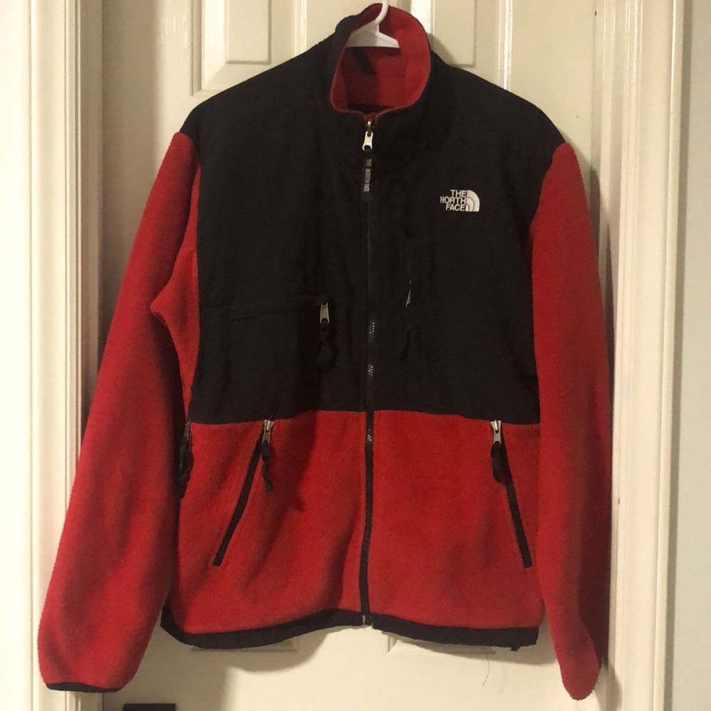 The North Face red zip up jacket